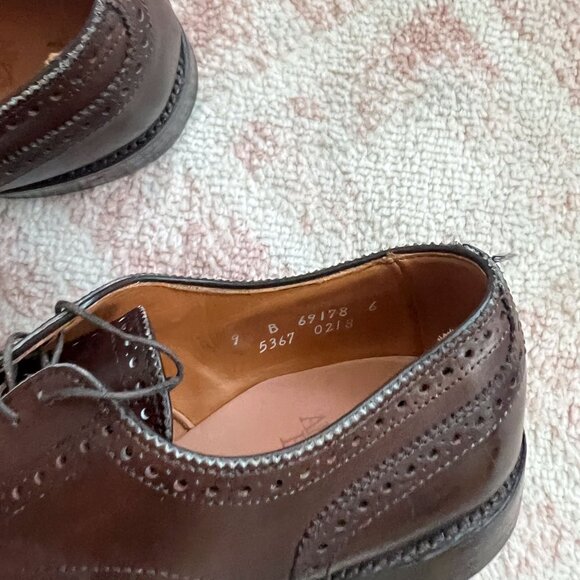 Allen Edmonds - Brown Sanford Derby - Brogue Dress Shoes - Picture 6 of 9